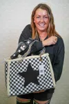 Vintage Havana Women's See It My Way Checkered Handbag In Black/ivory