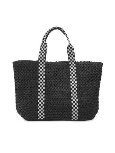 Vintage Havana Women's Textured Tote In Checkered Black White