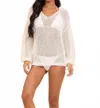 Vintage Havana Women's To The Beach Hoody Cover Up In White In White