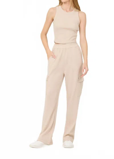 VINTAGE HAVANA WOMENN'S CARGO PANT IN VANILLA CREAM