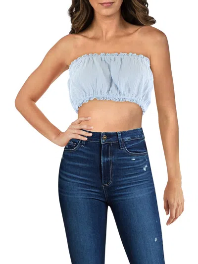 Vintage Havana Womens Cotton Eyelet Cropped In Blue