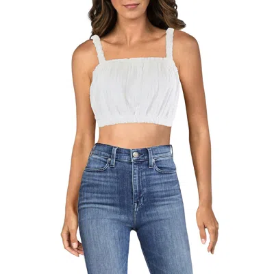 Vintage Havana Womens Ribbed Tank Top Cropped In White