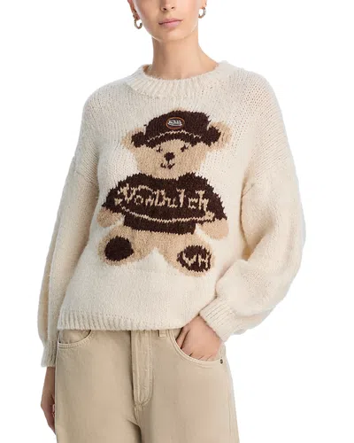 Vintage Havana X Von Dutch Jacquard Bear Crewneck Sweater - Exclusive In Neutral