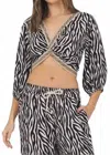 Vintage Havana Zebra Print Twist Top In Animal Print