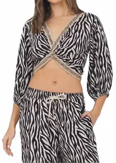 Vintage Havana Zebra Print Twist Top In Animal Print