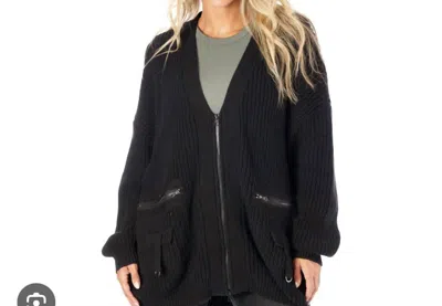 Vintage Havana Zip Cardigan In Black