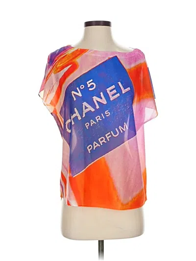 Pre-owned Vintage Highway Short Sleeve Blouse In Orange