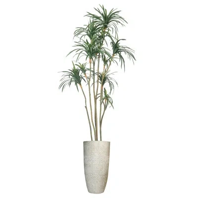 Vintage Home 88" Artificial Dragon Tree Tree In Pot In Green