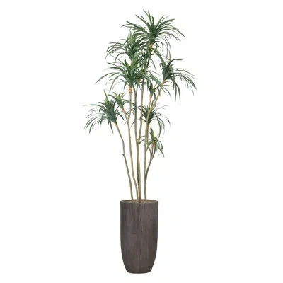 Vintage Home 88.25" Artificial Dragon Tree Tree In Pot In Green