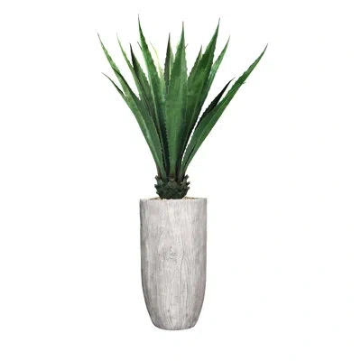 Vintage Home Panama Artificial 68" High Artificial Faux Agave With Fiberstone Planter For Home Decor In Green