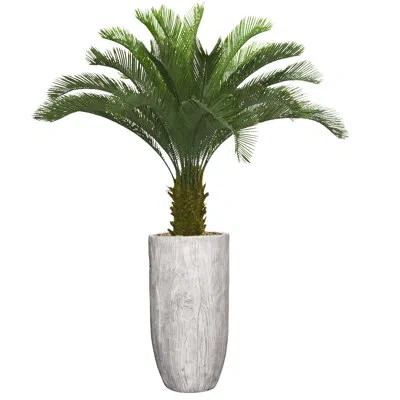 Vintage Home Panama Artificial 68" High Artificial Faux Palm Tree With Fiberstone Planter For Home Decor In Green