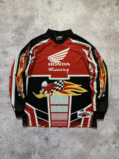 Pre-owned Vintage Honda Racing Ride Red Jersey Size L Red Motocross