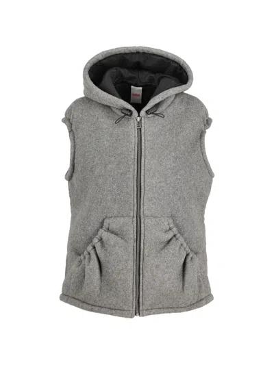 Pre-owned Vintage Hooded Front-pockets Vest In Gray