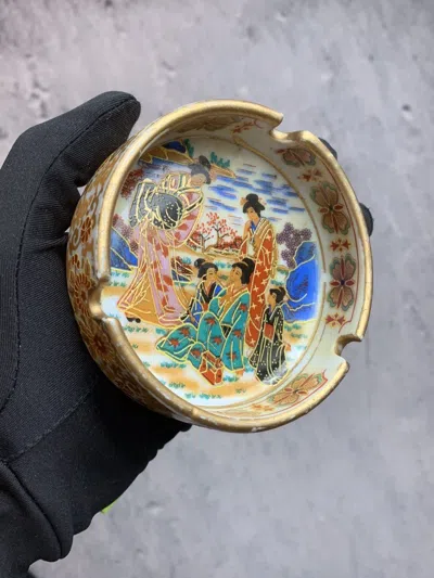 Pre-owned Vintage Japanese Ashtray  90's For Smoking Handmade In Multicolor