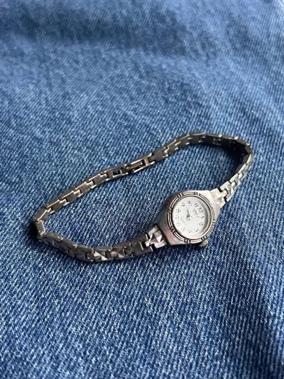 Pre-owned Vintage Japanese Style Omax Watch Futuristic Bracelet Japan In Silver
