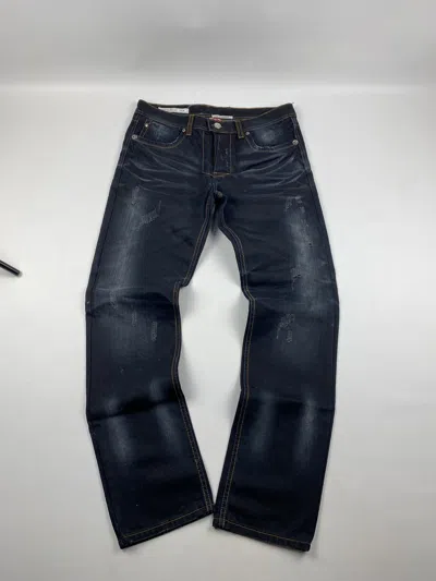 Pre-owned Vintage Jeans Dirty Pants Faded Crash Denim Thrashed Y2k Distressed In Black