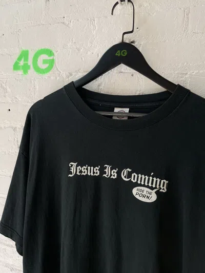 Pre-owned Vintage Jesus Is Coming Hide The Porn ! Crazy Shirt Fuck In Black