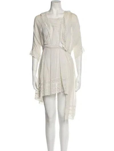 Pre-owned Vintage Knee-length Dress In Neutral