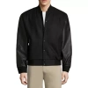 Vintage Leather Classic Varsity Jacket In Black