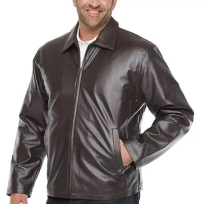 Vintage Leather Mens Leather Midweight Jacket In Brown