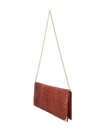 Pre-owned Vintage Leather Shoulder Bag In Brown