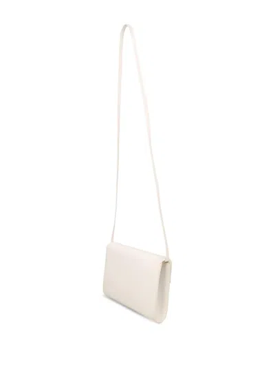 Pre-owned Vintage Leather Shoulder Bag In Neutral