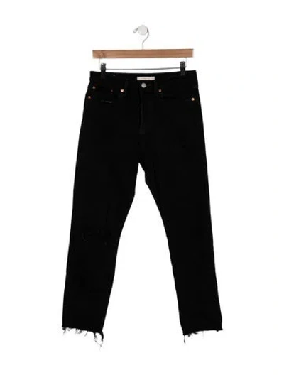 Pre-owned Vintage Levi's High-rise Straight Leg Jeans In Black