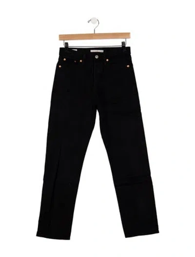 Pre-owned Vintage Levi's High-rise Straight Leg Jeans In Black