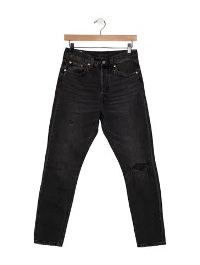 Pre-owned Vintage Levi's High-rise Straight Leg Jeans In Black