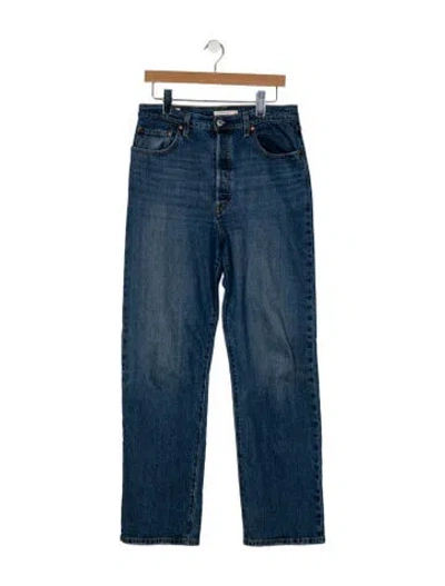 Pre-owned Vintage Levi's High-rise Straight Leg Jeans In Blue