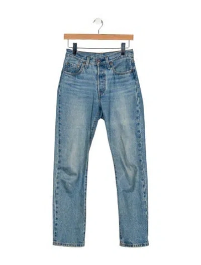 Pre-owned Vintage Levi's High-rise Straight Leg Jeans In Blue