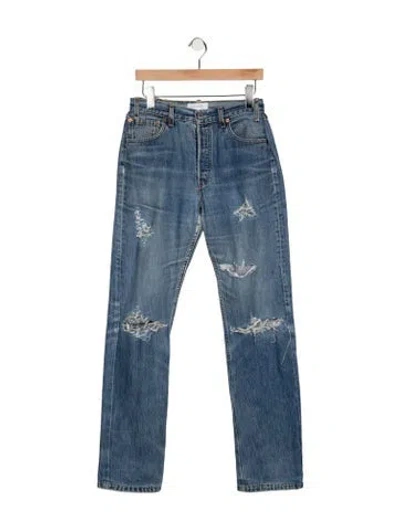 Pre-owned Vintage Levi's High-rise Straight Leg Jeans In Blue