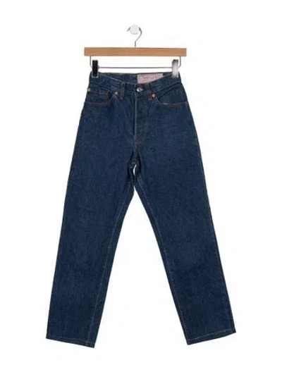 Pre-owned Vintage Levi's High-rise Straight Leg Jeans In Blue
