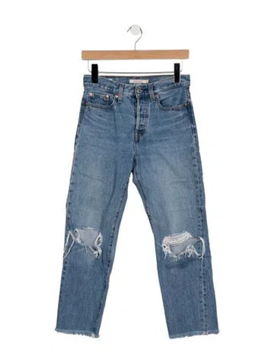 Pre-owned Vintage Levi's High-rise Straight Leg Jeans In Blue