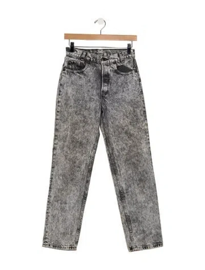 Pre-owned Vintage Levi's High-rise Straight Leg Jeans In Grey