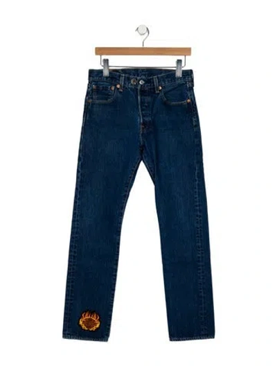 Pre-owned Vintage Levi's Mid-rise Straight Leg Jeans In Blue