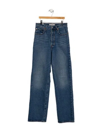 Pre-owned Vintage Levi's Mid-rise Straight Leg Jeans In Blue