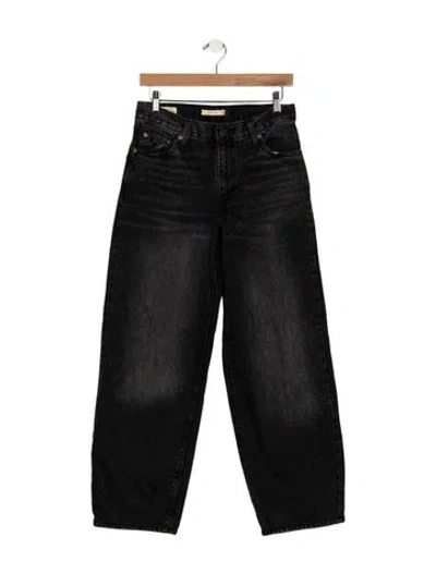 Pre-owned Vintage Levi's Mid-rise Wide Leg Jeans In Black