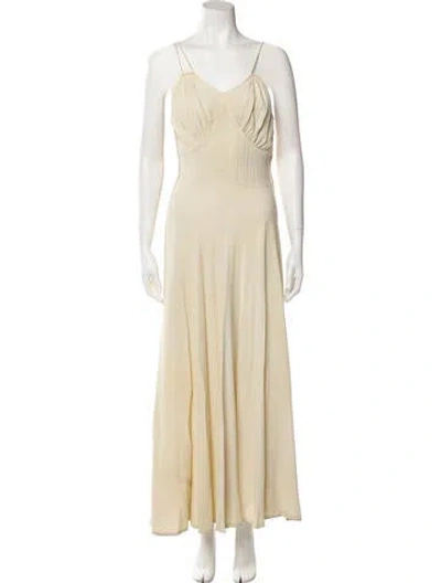 Pre-owned Vintage Long Dress In Neutral