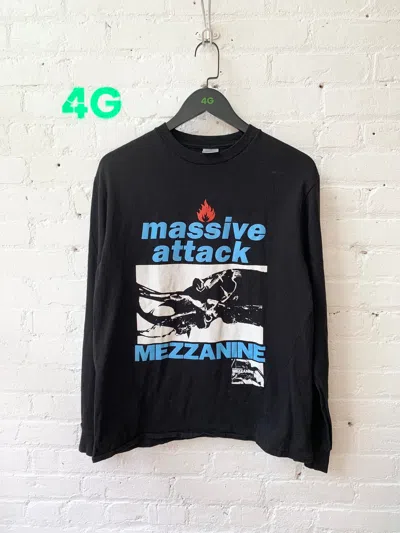 Pre-owned Vintage Massive Attack Mezzanine Long Sleeve Tee Single Stitch Size L In Black