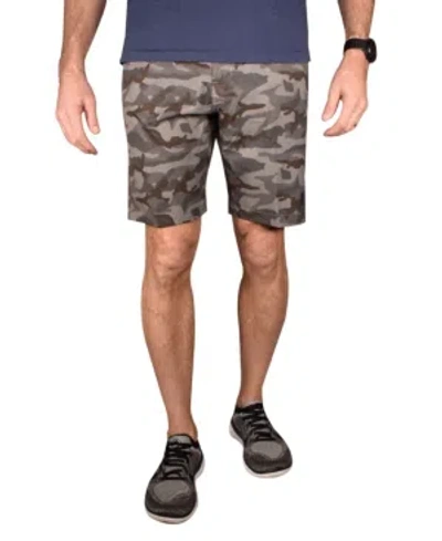 Vintage Men's Camo Flat Front Quick Dry Gurkha Shorts In Gray