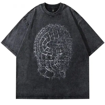 Pre-owned Vintage "metal Head" Black Printed T-shirt Tee Short Sleeve