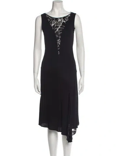 Pre-owned Vintage Midi Length Dress In Black