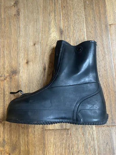 Pre-owned Vintage Military Overboots In Waterproof Rubber In Black