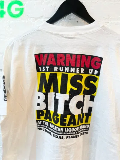 Pre-owned Vintage Miss Bitch Pageant Contest Shirt !! Crazy Haha In White