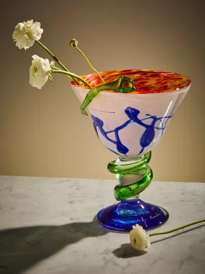 Vintage Montpellier 1930s La Verrerie De Biot Glass Vase In Multi