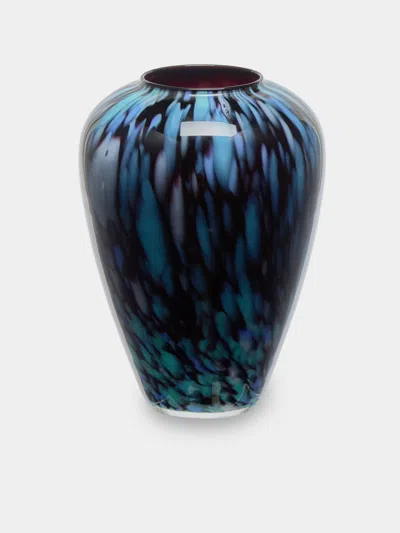 Vintage Montpellier 1980s Vallauris Glass Vase In Blue