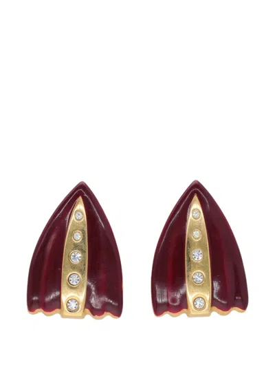 Pre-owned Vintage Multi-coloured Earrings In Gold