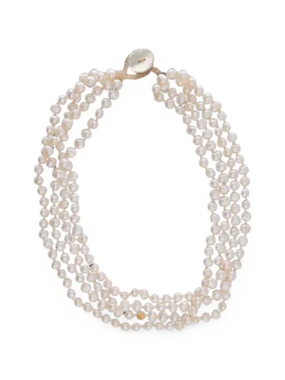 Pre-owned Vintage Multi-strand Pearl Necklace In Neutrals