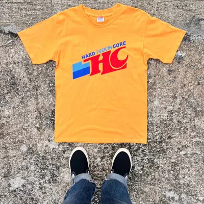 Pre-owned Vintage Nais Wording “hard Fckin Core” Tee In Yellow